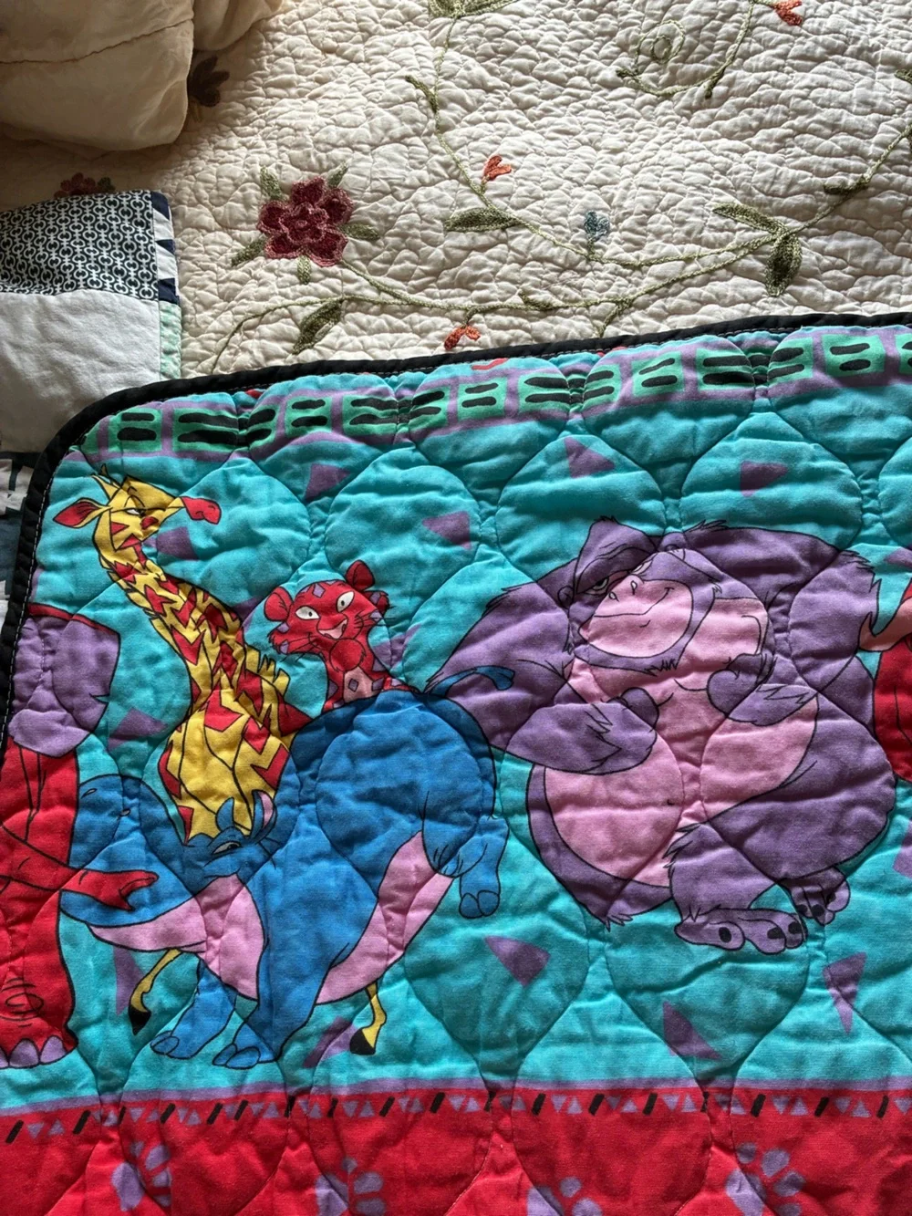 Vintage 90s Disney The Lion King Baby Blanket Quilt Crib 39”x51”